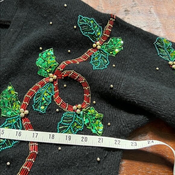 MARISA CHRISTINA CLASSIC Christmas Collection Embellished Cardigan Sweater 1994 - Picture 7 of 12